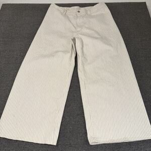 Universal Thread Sailor Wide Leg Pants Womens 17R Cream Pinstripe High Rise